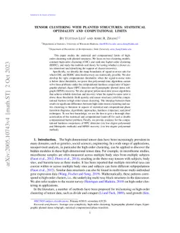 Tensor Clustering with Planted Structures: Statistical Optimality and
  Computational Limits
