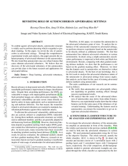Revisiting Role of Autoencoders in Adversarial Settings