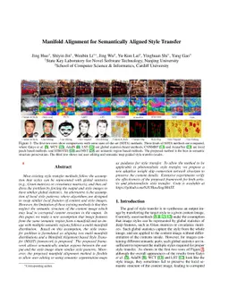 Manifold Alignment for Semantically Aligned Style Transfer