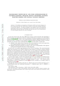 Kolmogorov Width Decay and Poor Approximators in Machine Learning:
  Shallow Neural Networks, Random Feature Models and Neural Tangent Kernels