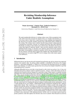 Revisiting Membership Inference Under Realistic Assumptions