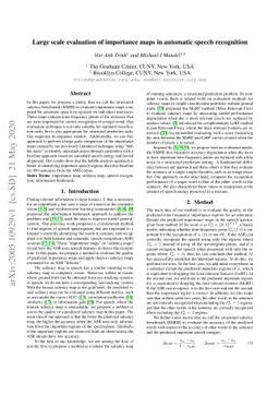 Large scale evaluation of importance maps in automatic speech
  recognition