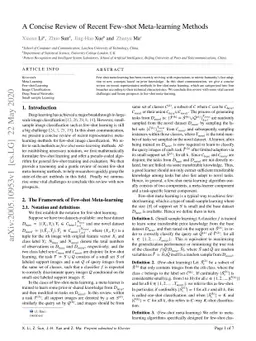 A Concise Review of Recent Few-shot Meta-learning Methods