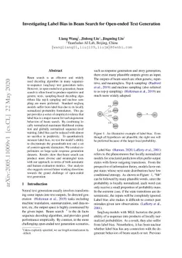 Investigating Label Bias in Beam Search for Open-ended Text Generation