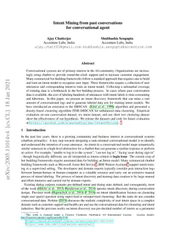 Intent Mining from past conversations for conversational agent