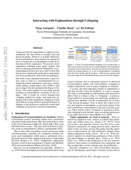 Interacting with Explanations through Critiquing