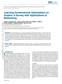 Learning Combinatorial Optimization on Graphs: A Survey with
  Applications to Networking