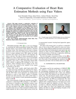 A Comparative Evaluation of Heart Rate Estimation Methods using Face
  Videos