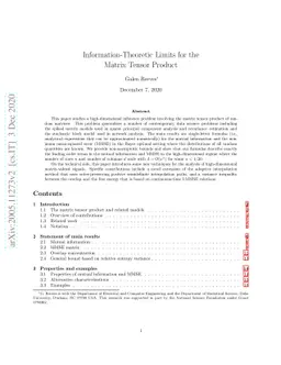 Information-Theoretic Limits for the Matrix Tensor Product