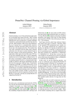 PruneNet: Channel Pruning via Global Importance