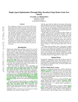 Single-Agent Optimization Through Policy Iteration Using Monte-Carlo
  Tree Search