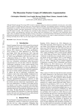 The Discussion Tracker Corpus of Collaborative Argumentation