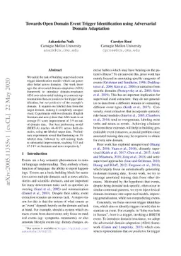 Towards Open Domain Event Trigger Identification using Adversarial
  Domain Adaptation