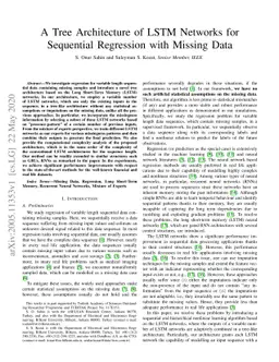A Tree Architecture of LSTM Networks for Sequential Regression with
  Missing Data