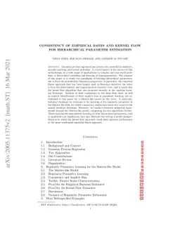Consistency of Empirical Bayes And Kernel Flow For Hierarchical
  Parameter Estimation
