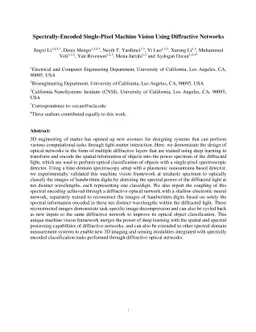 Spectrally-Encoded Single-Pixel Machine Vision Using Diffractive
  Networks