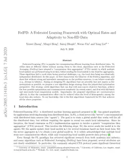 FedPD: A Federated Learning Framework with Optimal Rates and Adaptivity
  to Non-IID Data