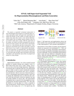 S3VAE: Self-Supervised Sequential VAE for Representation Disentanglement
  and Data Generation