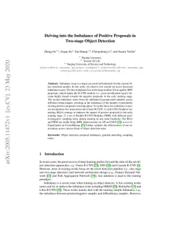 Delving into the Imbalance of Positive Proposals in Two-stage Object
  Detection