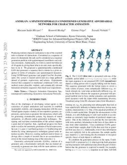 AnimGAN: A Spatiotemporally-Conditioned Generative Adversarial Network
  for Character Animation