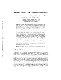 One-Shot Unsupervised Cross-Domain Detection