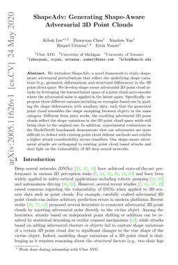 ShapeAdv: Generating Shape-Aware Adversarial 3D Point Clouds