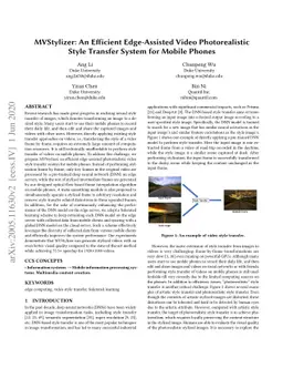 MVStylizer: An Efficient Edge-Assisted Video Photorealistic Style
  Transfer System for Mobile Phones