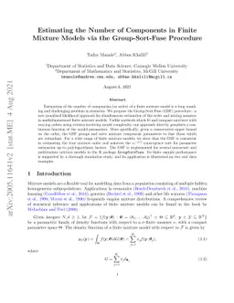 Estimating the Number of Components in Finite Mixture Models via the
  Group-Sort-Fuse Procedure