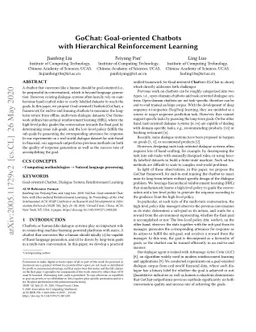 GoChat: Goal-oriented Chatbots with Hierarchical Reinforcement Learning