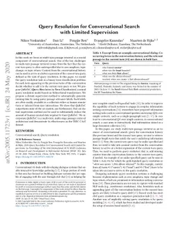 Query Resolution for Conversational Search with Limited Supervision