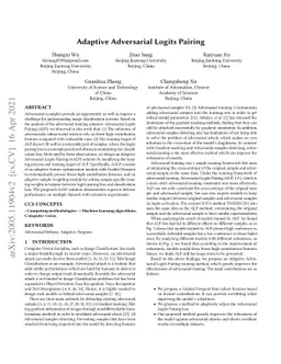 Adaptive Adversarial Logits Pairing