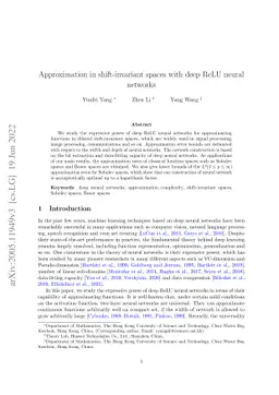 Approximation in shift-invariant spaces with deep ReLU neural networks