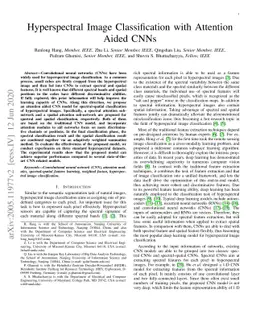 Hyperspectral Image Classification with Attention Aided CNNs
