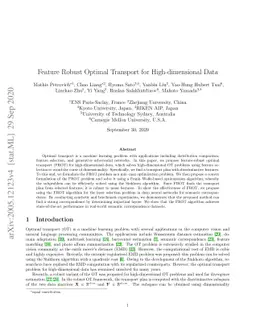 Feature Robust Optimal Transport for High-dimensional Data