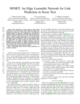 NENET: An Edge Learnable Network for Link Prediction in Scene Text
