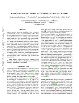 End-to-End Auditory Object Recognition via Inception Nucleus