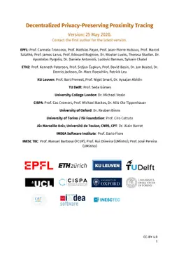 Decentralized Privacy-Preserving Proximity Tracing