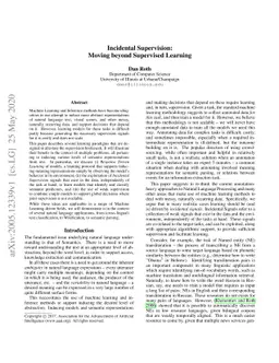 Incidental Supervision: Moving beyond Supervised Learning