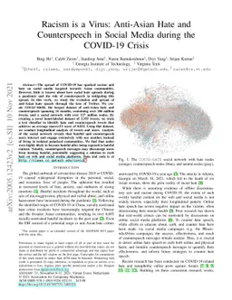 Racism is a Virus: Anti-Asian Hate and Counterspeech in Social Media
  during the COVID-19 Crisis