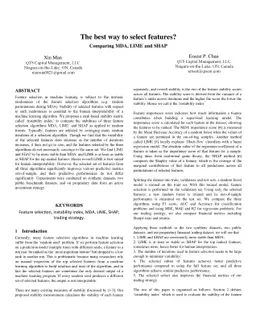 The best way to select features?