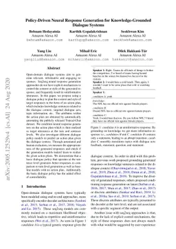 Policy-Driven Neural Response Generation for Knowledge-Grounded Dialogue
  Systems
