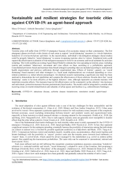 Sustainable and resilient strategies for touristic cities against
  COVID-19: an agent-based approach