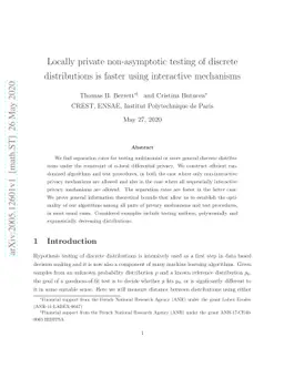 Locally private non-asymptotic testing of discrete distributions is
  faster using interactive mechanisms