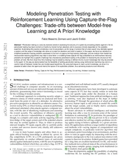 Modeling Penetration Testing with Reinforcement Learning Using
  Capture-the-Flag Challenges: Trade-offs between Model-free Learning and A
  Priori Knowledge