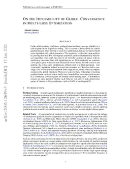 On the Impossibility of Global Convergence in Multi-Loss Optimization