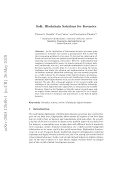 SoK: Blockchain Solutions for Forensics