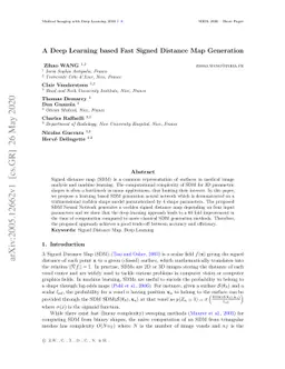 A Deep Learning based Fast Signed Distance Map Generation