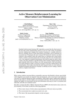 Active Measure Reinforcement Learning for Observation Cost Minimization