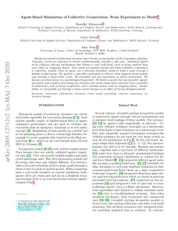 Agent-Based Simulation of Collective Cooperation: From Experiment to
  Model
