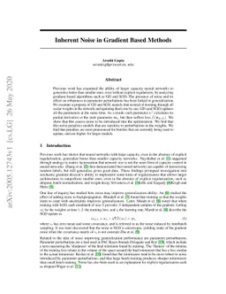 Inherent Noise in Gradient Based Methods